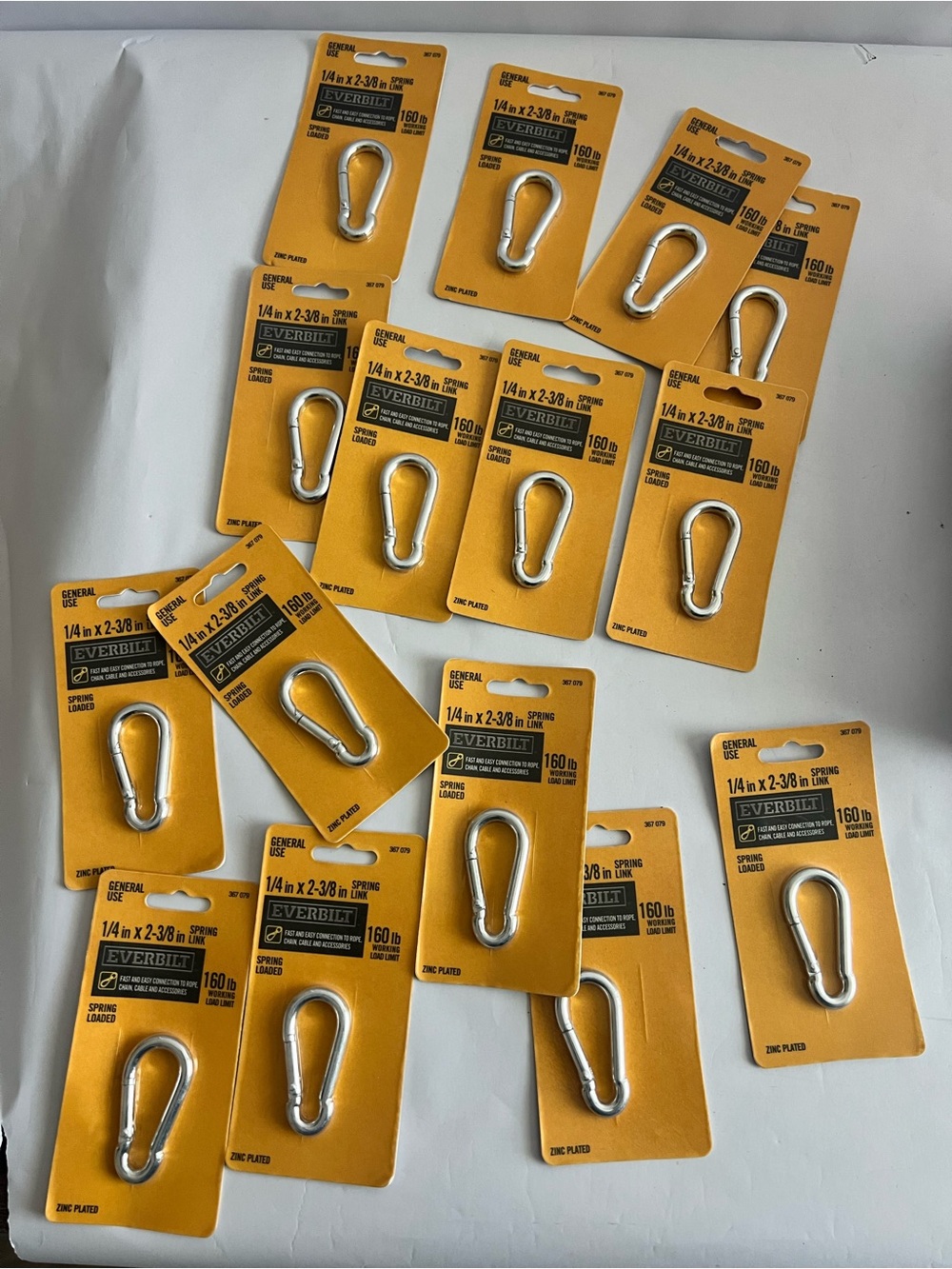 Lot of 15 Everbilt Spring Link Zinc Plated 1/4" x 2-3/8" 367079